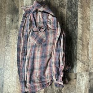 ORANGE FLANNEL BUTTON UP